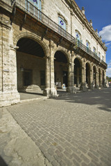 Historic Spanish archways in old Havana, Cuba