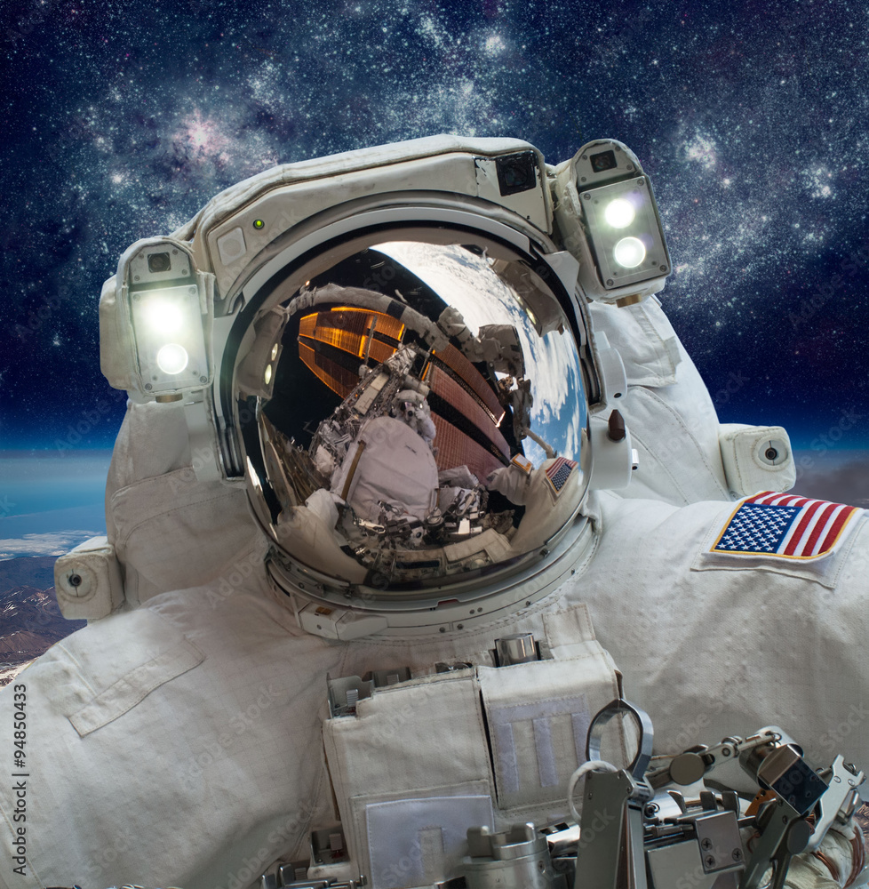 Poster astronaut in outer space
