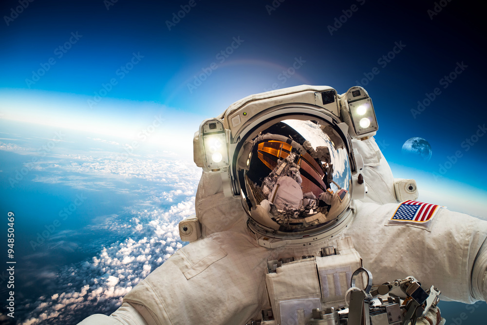 Poster astronaut in outer space