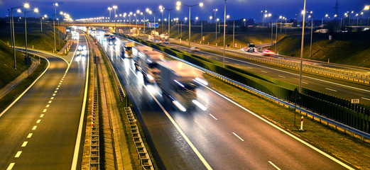 Fototapeta na wymiar Four lane controlled-access highway in Poland