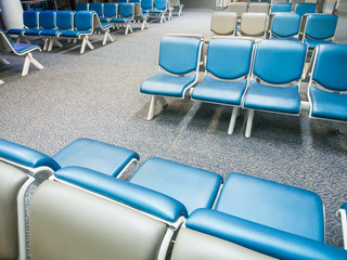 Row of chairs in airport