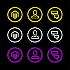 Business icon logo symbol man hour chat flat vector