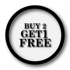 Buy 2 get 1 free offer icon