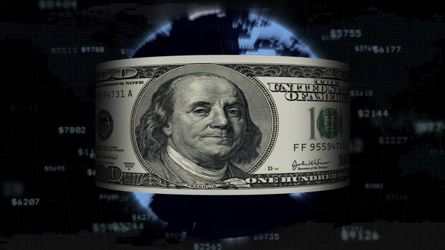 The dollar is flying around the planet, loopable