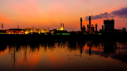 Twilight photo of power plant - factory