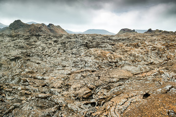 volcano and lava desert