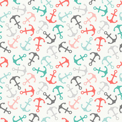 Seamless pattern of anchor shape and line