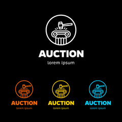 Auction hammer logotype