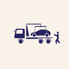 tow truck vector icon, evacuation service concept