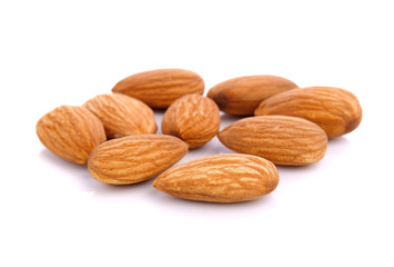 almond nuts isolated on white background