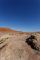 beautiful sunrise landscape of hidden Dead Vlei