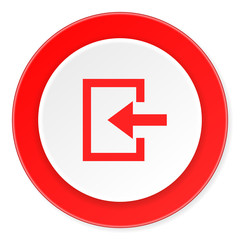enter red circle 3d modern design flat icon on white background