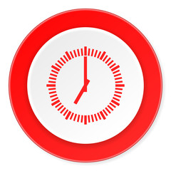 time red circle 3d modern design flat icon on white background