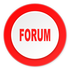 forum red circle 3d modern design flat icon on white background