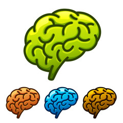 Silhouette of the brain green on a white background