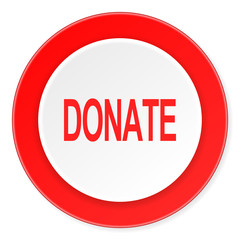 donate red circle 3d modern design flat icon on white background