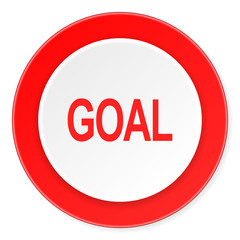 goal red circle 3d modern design flat icon on white background