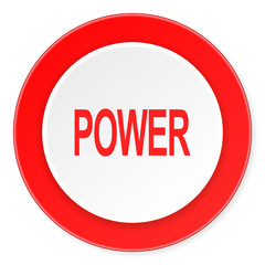 power red circle 3d modern design flat icon on white background