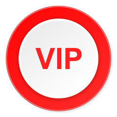 vip red circle 3d modern design flat icon on white background