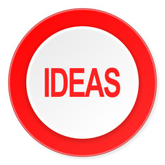 ideas red circle 3d modern design flat icon on white background