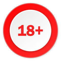 adults red circle 3d modern design flat icon on white background