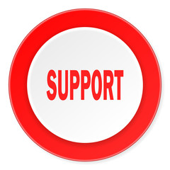 support red circle 3d modern design flat icon on white background