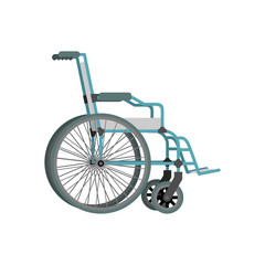 Fototapeta na wymiar Wheelchair on white background. Means of transportation for peo