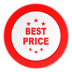 best price red circle 3d modern design flat icon on white background