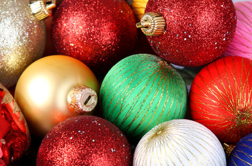 background, pattern bright and colored christmas balls