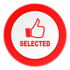 selected red circle 3d modern design flat icon on white background