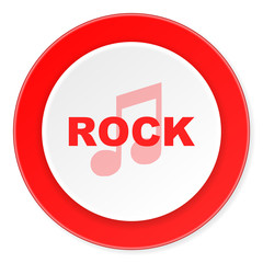 rock music red circle 3d modern design flat icon on white background