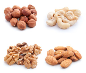 Nuts - hazelnuts, cashew, walnuts, almonds