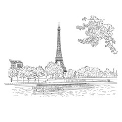Paris. Vintage vector city sketching for your design