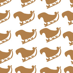 Seamless sledge retro vintage with christmas