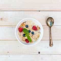 bowl of muesli with berries