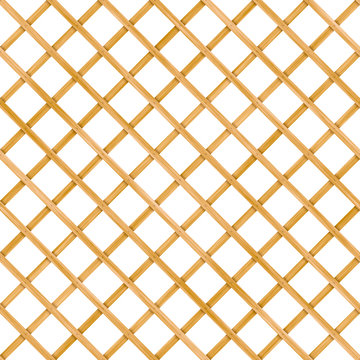 Seamless wooden lattice isolated on white