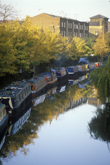 Canal boats in London, England
