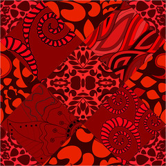 vector seamless patchwork pattern. oriental or russian design