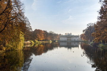 Fototapeta na wymiar Palace Over Water in Lazienki park, Warsaw, Poland