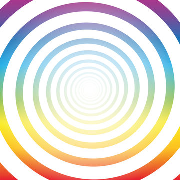 Spiral tunnel, rainbow colors, white shiny center, three-dimensional.