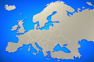 3D Europe Map Background.