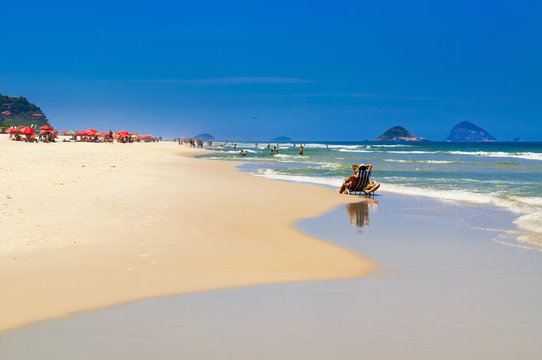 Beach in Barra da Tijuca, Rio de Janeiro. Brazil