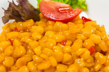 Tasty roasted corn with paprika.