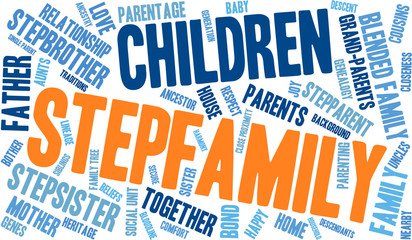 Fototapeta premium Stepfamily Word Cloud