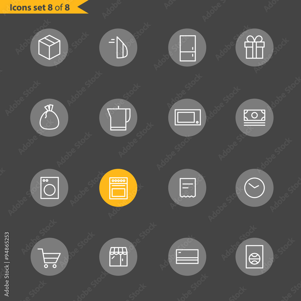 Leinwandbilder different line style icons collection. mobile or web application