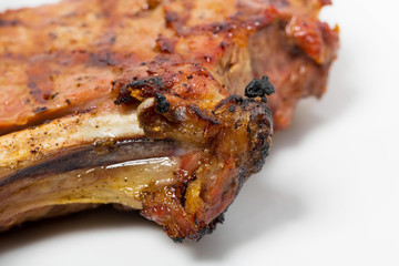 Grilled steaks with vegetables.