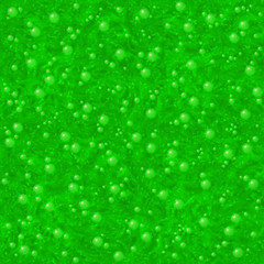 Green liquid abstract background pattern texture backdrop. Green halloween witch magic boiling potion with transparent bubbles or chemical solution or biological substance or industrial toxic waste