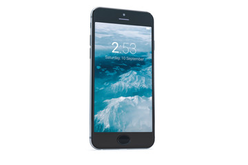 3D Isolated Black Phone Background.