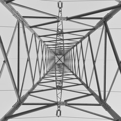 Electricity pylons under the sky