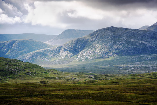 Highlands landscape in Scotland, isle of Skye, UK, Europe